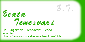 beata temesvari business card