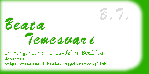 beata temesvari business card